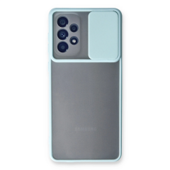 Samsung Galaxy A53 5g Kılıf Palm Buzlu Kamera Sürgülü Silikon - Turkuaz