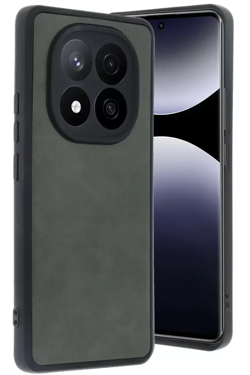 Newface Xiaomi Redmi Note 14 Pro 5g Kılıf Aras Deri Kapak - Koyu Yeşil