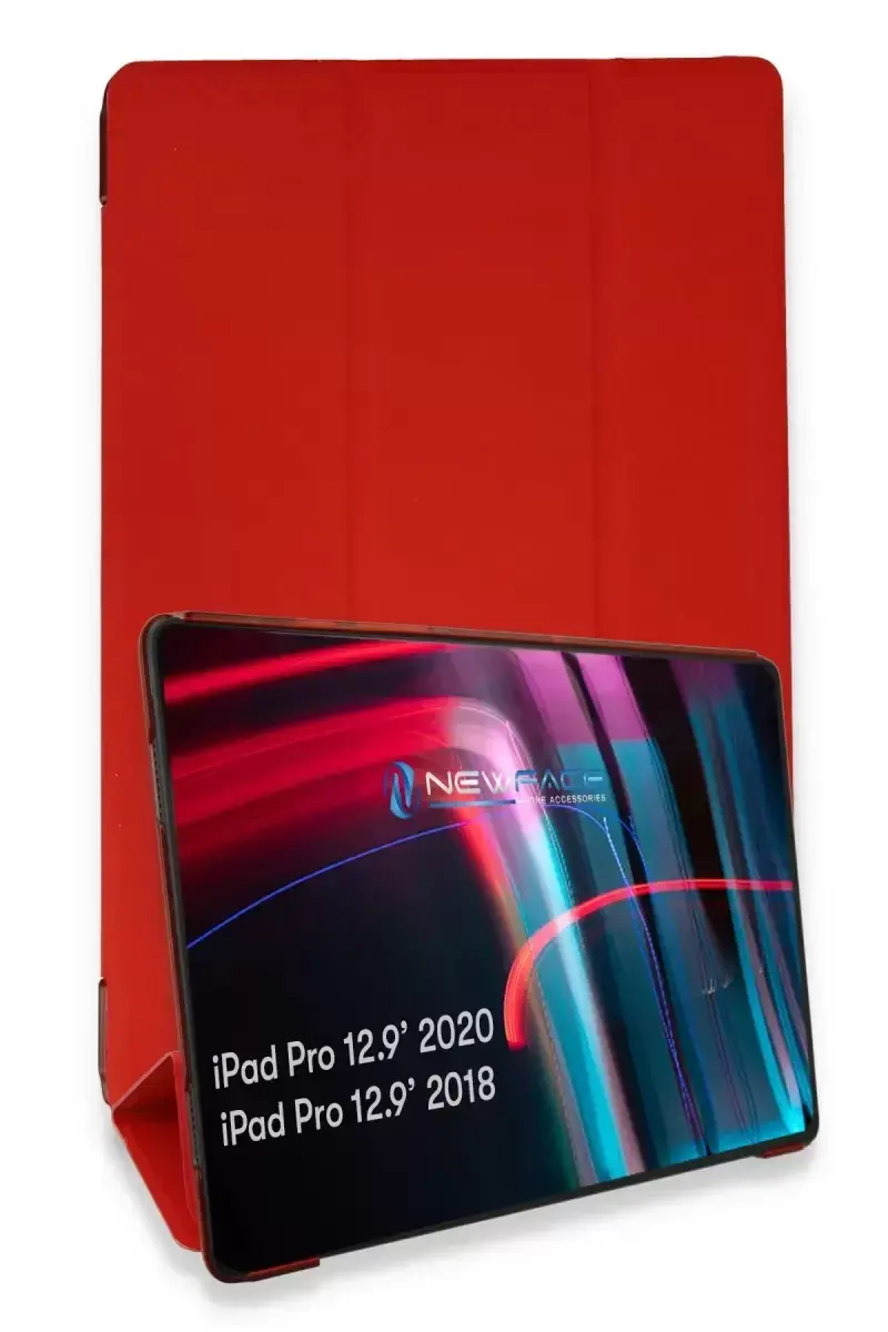 Newface İpad Pro 12.9 (2021) Kılıf Tablet Smart Kılıf - Kırmızı