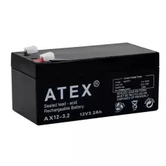 Atex Ax12-3.2 12 Volt - 3.2 Amper Bakımsız Kuru Akü (134x70x60 Mm)