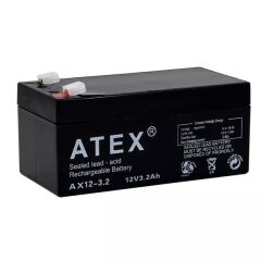 Atex Ax12-3.2 12 Volt - 3.2 Amper Bakımsız Kuru Akü (134x70x60 Mm)