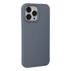 İphone 15 Pro Max Kılıf Nano İçi Kadife Silikon - Gri