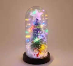 Yılbaşı Temalı Işıklı Dekoratif Cam Fanus - Model 1