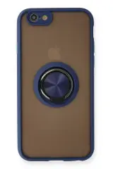 Newface İphone 6 Kılıf Montreal Yüzüklü Silikon Kapak - Lacivert