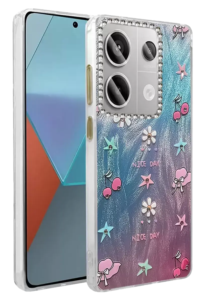 Newface Xiaomi Redmi Note 13 Pro 4g Kılıf Blade Aynalı Desenli Kapak - Desen 4