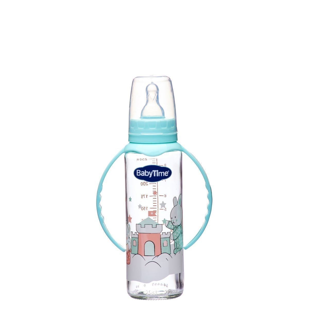 Baby Time BT0079 Kulplu Cam Biberon 225cc - Yeşil