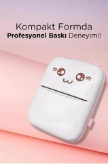 Mini Fotoğraf Yazıcı Kablosuz Etiket Yazıcı Baskı Makinesi Ios Android Uyumlu Termal Printer Mavi