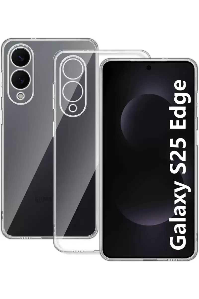 Newface Samsung Galaxy S25 Edge Kılıf Lüx Şeffaf Silikon