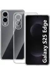 Newface Samsung Galaxy S25 Edge Kılıf Lüx Şeffaf Silikon