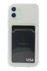 Newface Apple İphone 12 Kılıf Kart Şeffaf Silikon - Şeffaf