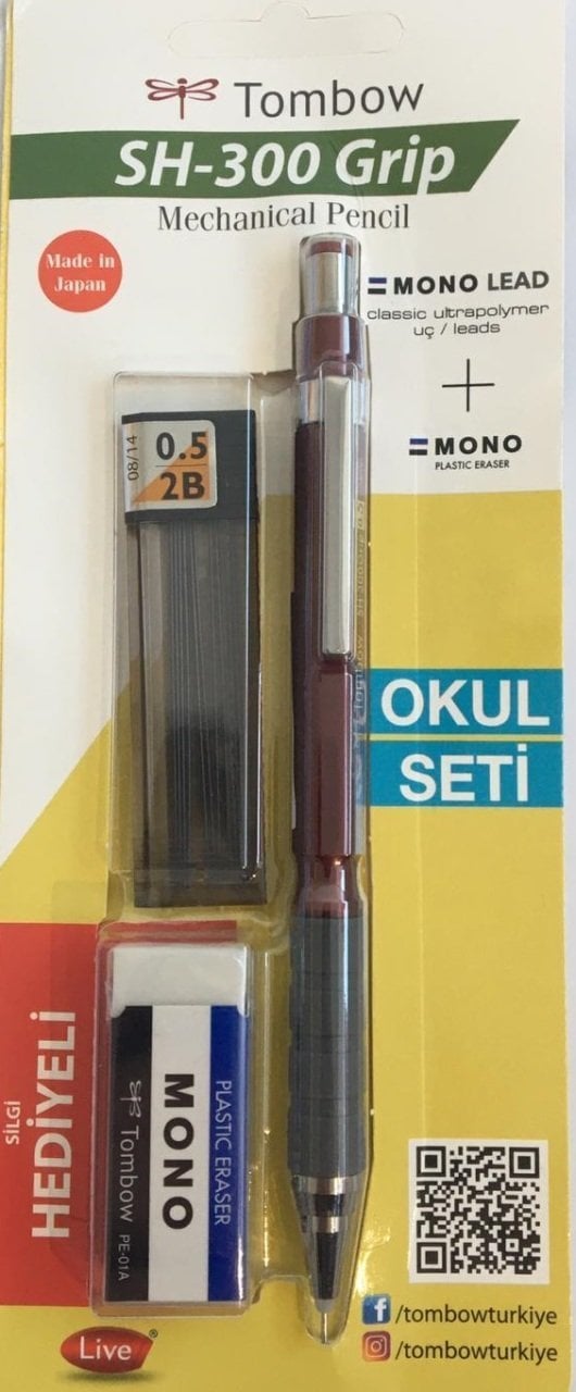 SH-300 Grip 0,5 mm Versatil Kalem Seti Bordo