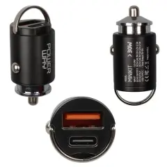 Powerway Minikit 30w Super Pd & Qc 4.0 Çift Çıkışlı Hızlı Ultra Kompakt Metal Araç Şarj Cihazı