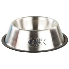 Oripet Balık Desenli Çelik Kaydırmaz Köpek Mama Su Kabı 32 oz ( 1 L )