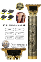 Dragon Çelik Kasa Profesyonel Saç Sakal Ense Çizim Tüm Vücut Tüyü Lazer Öncesi Tıraş Makinesi