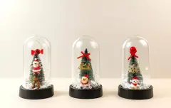 Yılbaşı Temalı Işıklı Dekoratif Cam Fanus - Model 2