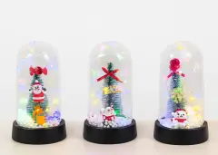 Yılbaşı Temalı Işıklı Dekoratif Cam Fanus - Model 2