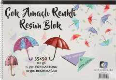 Çok Amaçlı Renkli Resim Blok - 35x50 - 120gr - 25 yaprak