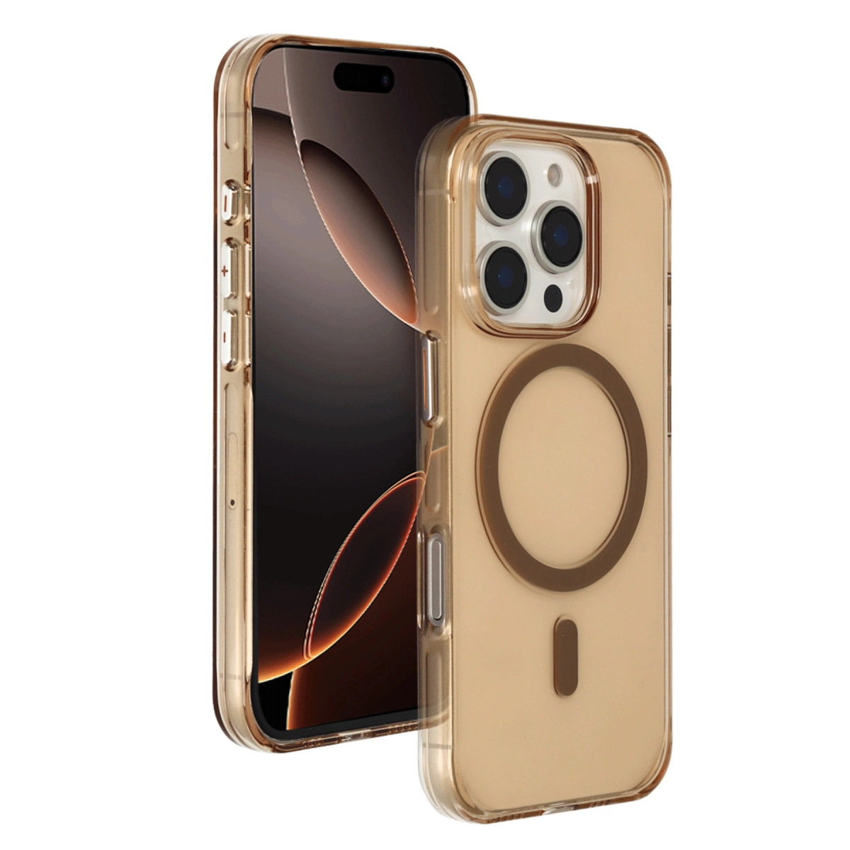 Joko  İphone 16 Pro Max Gleam Pc Sert Magsafe Kılıf - Şeffaf-gold