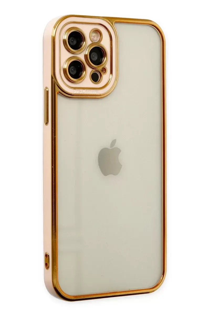 Newface İphone 12 Pro Kılıf Liva Lens Silikon - Rose
