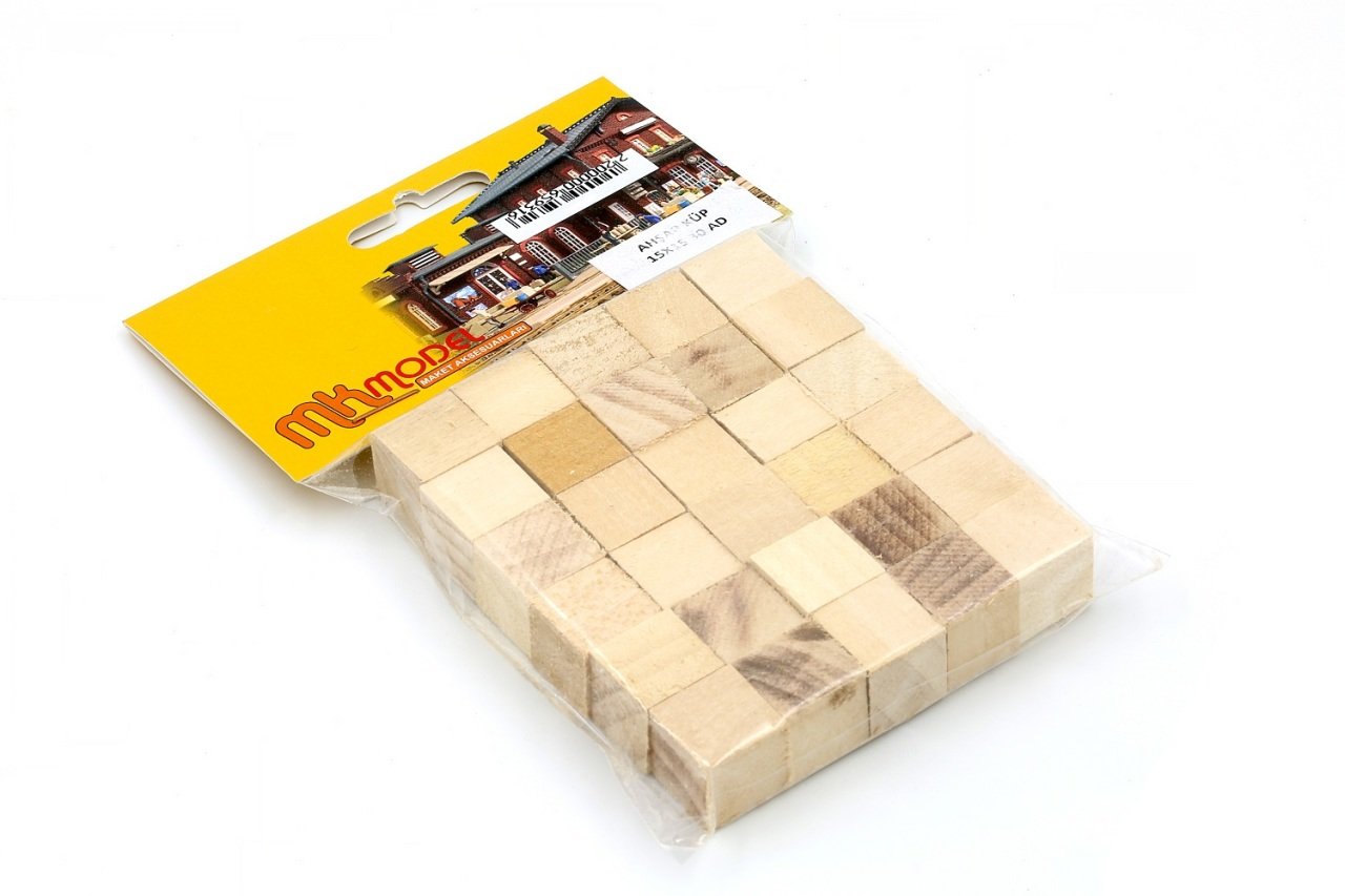 Ahşap Küp 15mm 30 Adet