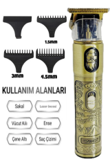 Ip-1949 Şarj Göstergeli Sakal Lazer Öncesi Vücut Ense Çizim Kişisel Bakım Aletleri Sıfıra Yakın Tıraş