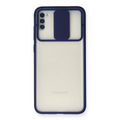 Samsung Galaxy A11 Kılıf Palm Buzlu Kamera Sürgülü Silikon - Lacivert