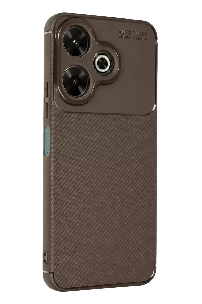 Newface Xiaomi Redmi 13 4g Kılıf Auto Focus Karbon Kapak - Kahverengi