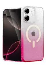 Newface Apple İphone 12 Pummel Shiny Magsafe Kapak - Pembe