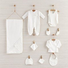 Bebbek 10'lu Hastane Çıkışı - Design Girl Çiçekli Beyaz