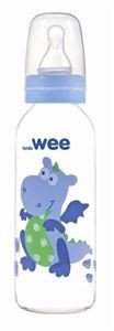 Wee Baby Silikon Uçlu Desenli Cam Biberon 250 cc