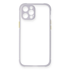 İphone 12 Kılıf Miami Şeffaf Silikon - Lila