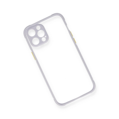 İphone 12 Kılıf Miami Şeffaf Silikon - Lila