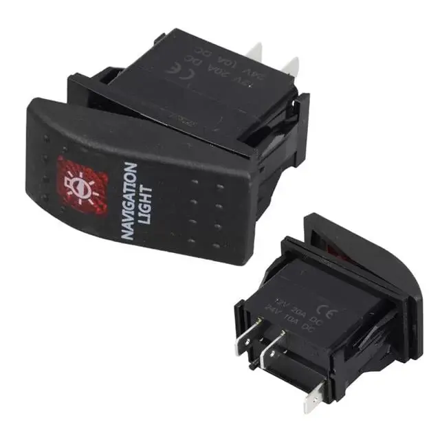 Powermaster Navigasyon Sembollü Işıklı 3 Pinli On-off 12-24v Marin Switch