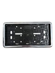 Çerçeveli Dikdörtgen Plakalık Plaka Altlığı Krom Nikelajlı 32X17cm 1 Adet