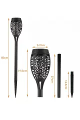 Solar Alev Efektli Bahçe Lambası