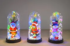 Yılbaşı Temalı Işıklı Dekoratif Cam Fanus - Model 8