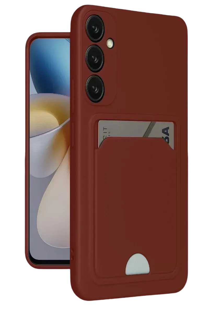 Newface Samsung Galaxy A16 5g Kılıf Kelvin Kartvizitli Silikon - Bordo