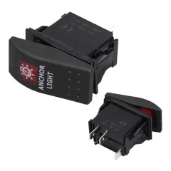 Powermaster ﻿﻿deniz Feneri Sembollü Işıklı 3 Pinli On-off 12-24v Marin Switch