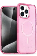 Newface İphone 15 Pro Kılıf Star Magsafe Kapak - Pembe
