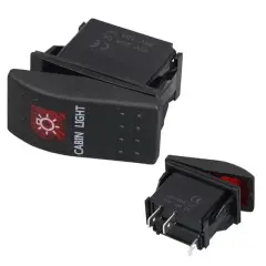Powermaster Kabin Sembollü Işıklı 3 Pinli On-off 12-24v Marin Switch