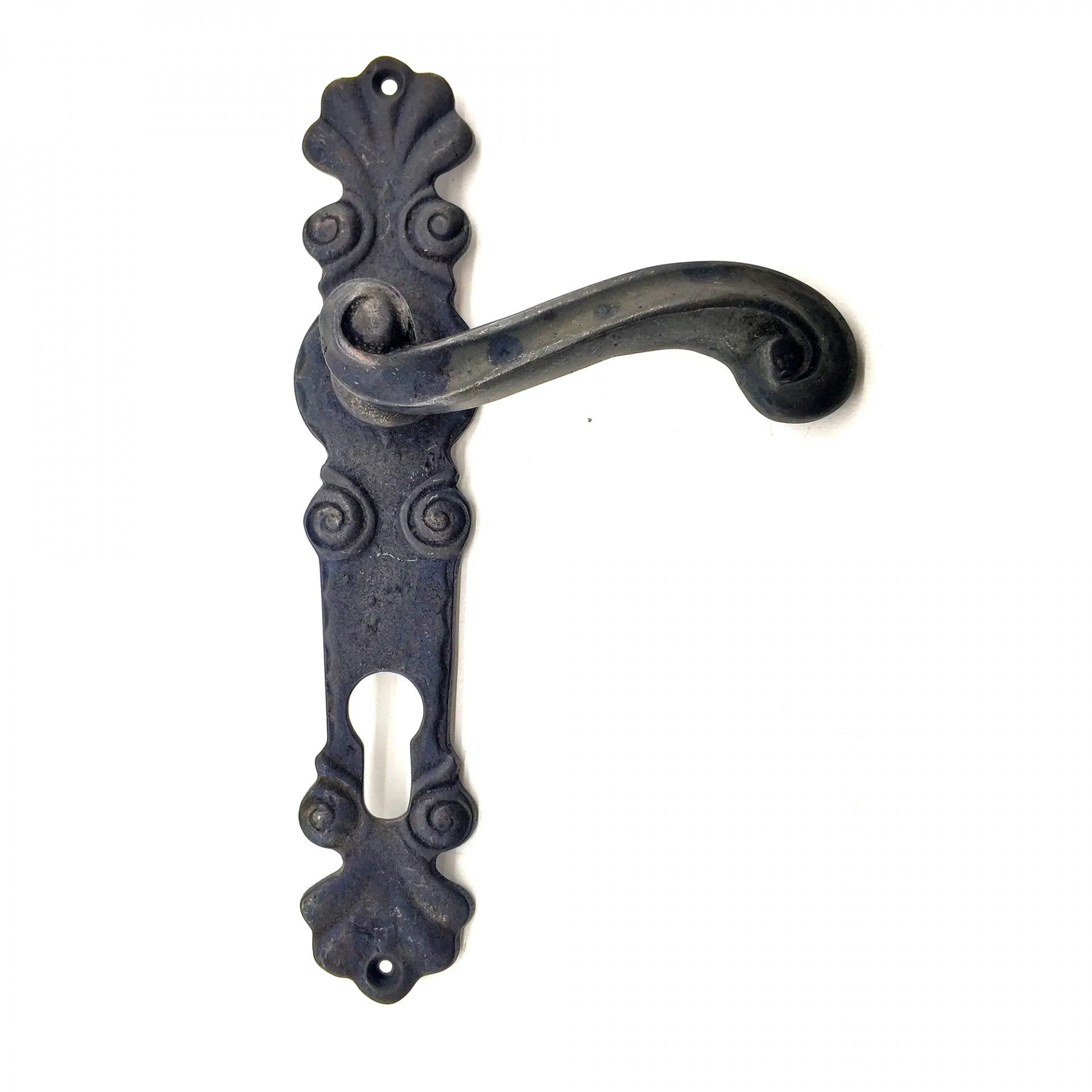 Antika Tarz Dekoratif Pirinç Okyanus Yale Kapı Kolu - 230x46 Mm, Oksit