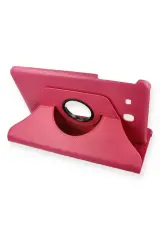 Newface Samsung Galaxy T560 Tab E 9.7 Kılıf 360 Tablet Deri Kılıf - Pembe