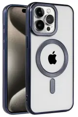 Newface Apple İphone 15 Pro Max Kılıf Kronos Magsafe Kapak - Lacivert