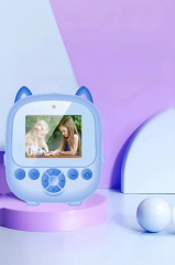 Dijital Video Fotoğraf App Destekli Çocuk Kamerası Termal Resim Kağıt Baskılı Yazıcı Mavi