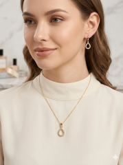 Taşlı Yağmur Damlası Set