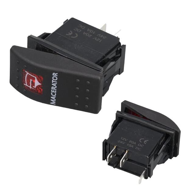 Powermaster Macaratör Sembollü Işıklı 3 Pinli On-off 12-24v Marin Switch