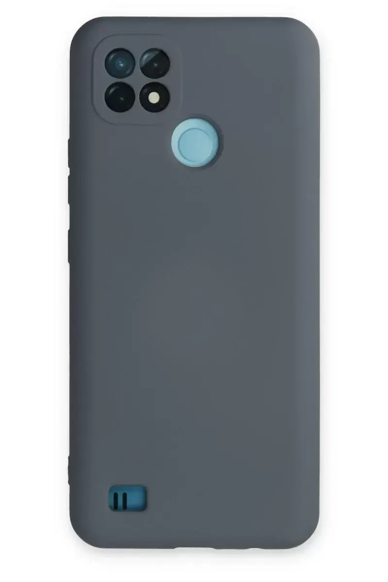 Newface Realme C21 Kılıf Nano İçi Kadife Silikon - Gri
