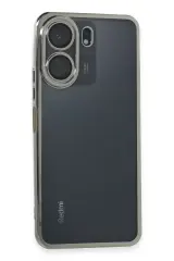 Newface Xiaomi Redmi 13c Kılıf Razer Lensli Silikon - Gümüş