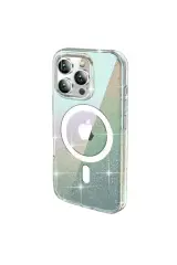 Joko İphone 15 Pro Rasasi Simli Magsafe Kapak - Şeffaf