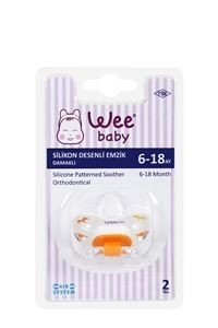 Wee Baby Silikon Desenli Damaklı Emzik No:2(Askılı)